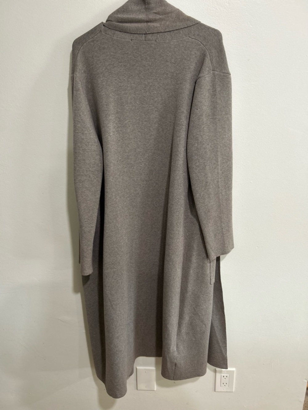 MaxSport Long Cardigan Duster Brown Open Front Knit Lightweight Cozy Size Large - Picture 5 of 5